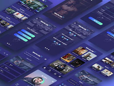 Fitness Mobile App Work&Up for Men design fitness mobile app mobile design sport ui uiux uiux design ux