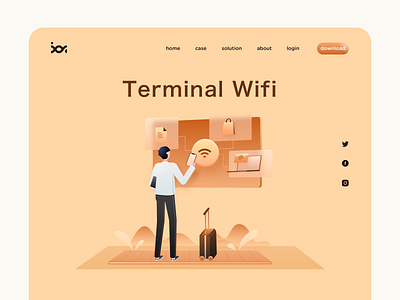 航空WiFi airpoart illustration ui web