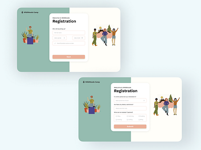 Registration form for a camp design desktop design form registration form ui ui design web design