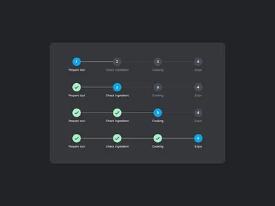UI Component - Progress Tracker app clean dark ui ux web