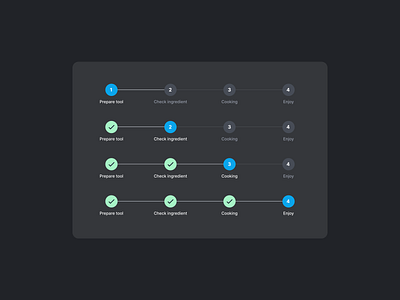 UI Component - Progress Tracker app clean dark ui ux web