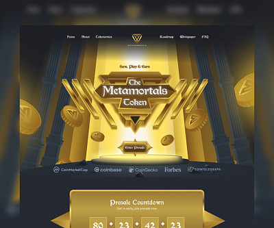 MetaMortals Landing Page Design affinitydesigner branding design graphic design illustration illustrator logo ui ux vector