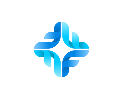 F+ medical logo blue brand identity branding gradient hospital icon icons letter f logo logo design medic medical logo origami logo plus red cross simple logo ui