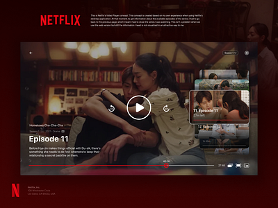Netflix Video Player app app ui desktop netflix stream ui ui design video player vod web design