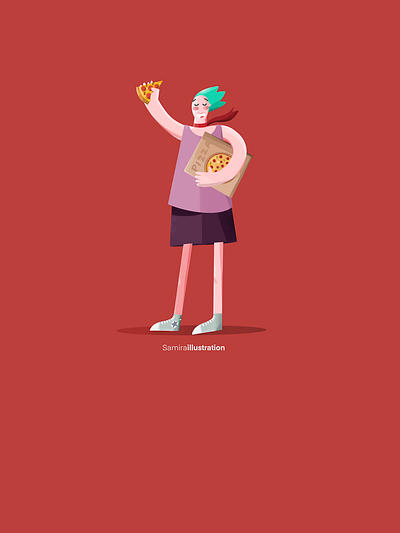 Pizza Lover branding character design digital painting illustration illustrator logo procreat ui vector