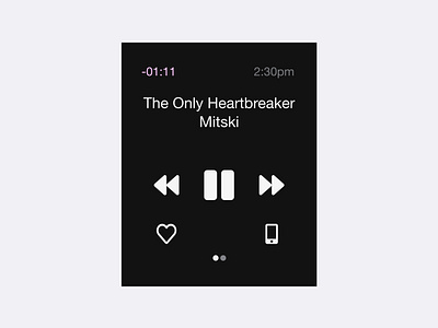 Day 9 - Music Player apple apple watch branding dailyui dailyuichallenge design graphic design mitski music music player play product design spotfiy ui uiux user interface ux design uxui designer watch