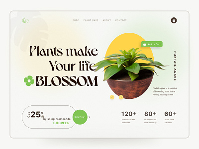 Plant Care Landing Page Design design ecommerce flower garden gogreen gradient green homepage leaves minimal nature plant plant care plant shop plant website ui ux web webpage website design