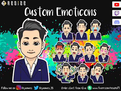 Jack Liew Emoticon Concept🎨 (SOLD) cartoon chibi customemoji emoji emotes emoticon gamer gaming illustration illustrator logo mascot metaverse nft opensea sticker streamer twitch twitchemotes youtuber