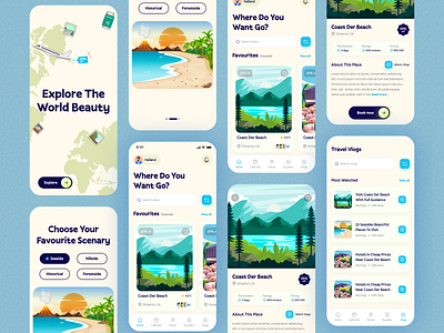 Tour & Travel booking mobile app design adventure app design booking booking app flight flight booking flutter app mobile app tour travel tourism travel travel agency travel app travel app design travel vlog travelling trip vacation vlog app