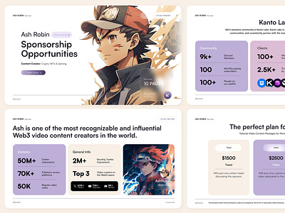 Ash Robin Branding & Pitch Deck clean influenver modern pitchdeck sleak