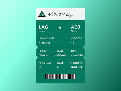 Daily UI Challenge: Boarding Pass design ui ui design uiux ux