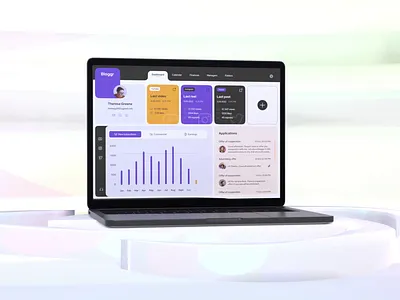 Bloggr: Dashboard animation admin admin interface admin panel analytics blogger dashboard dashboard design influencer interface sidebar stats task management user