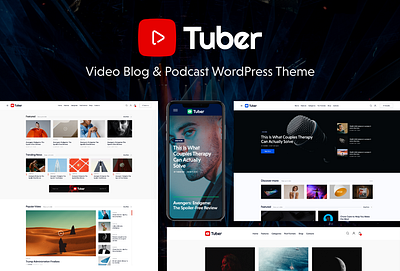 Tuber - Video Blog & Podcast WordPress Theme blog business design illustration logo web design webdesign wordpress wordpress theme wordpress themes