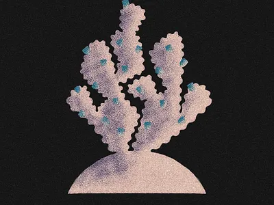 Infrared Coral 3d branding cactus carving coral design font icon idol illustration lockup logo sculpture stone