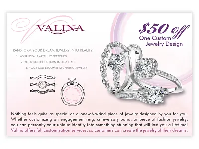 Custom Engagement Ring Postcard & Coupon branding design graphic design postcard print design