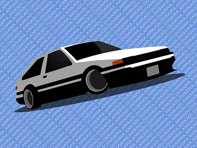 TOYOTA AE86 digital art graphic design