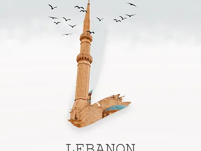 LEBANON creative design graphic design illustration letters logo manipulation post social media ui