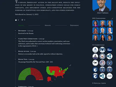 H.R. 1 Legislation Page (Dark) app bill congress design ui web