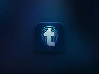 Tumblr - the new app icon 3d app blog branding content finger fingerprint gif glass glassmorphism human icon inernet logo multimedia redesign social media t thumb tumblr