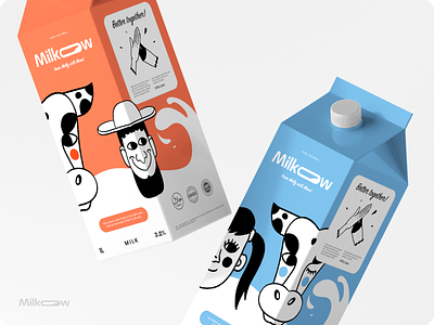 Milkow - branding and package design for a milk brand brand brand identity branding clean colors fmcg package design illustration logo logo design milk package package design packaging product branding