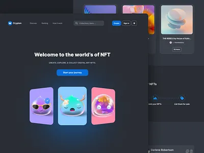 Crypton - Homepage Darkmode clean darkmode ui ux web