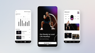 Fitness & Workout Mobile App app crossfit crossfit app exercise exercise app fitness fitness app fitness app design gym gym app health mobile mobile app mobile app design sport sylgraph ui design workout workout app