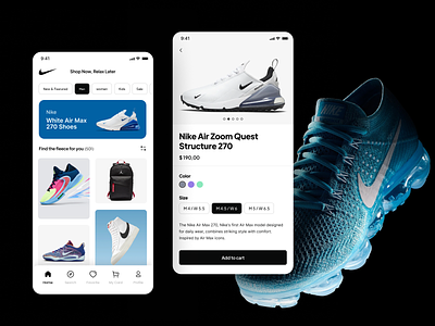 Nike Mobile App Store UI Concept brand clean ui clothing brand ui ecommerce mobile app mobile designe nike online store ui user exprience user interface ux