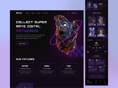 NFT Art Collection Website Landing Page ecommerce