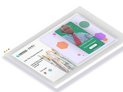 simple profile card design with mock up branding design ui