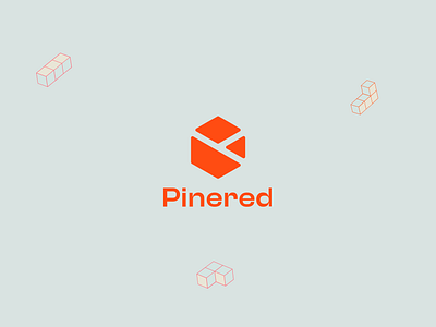 Pinered - Vertical logo brand brandbook branding build building grid lego logo marketing realestate system tetris