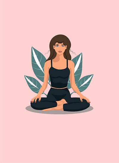 Yoga girl design graphic design healthy illustration minimalism vector yoga