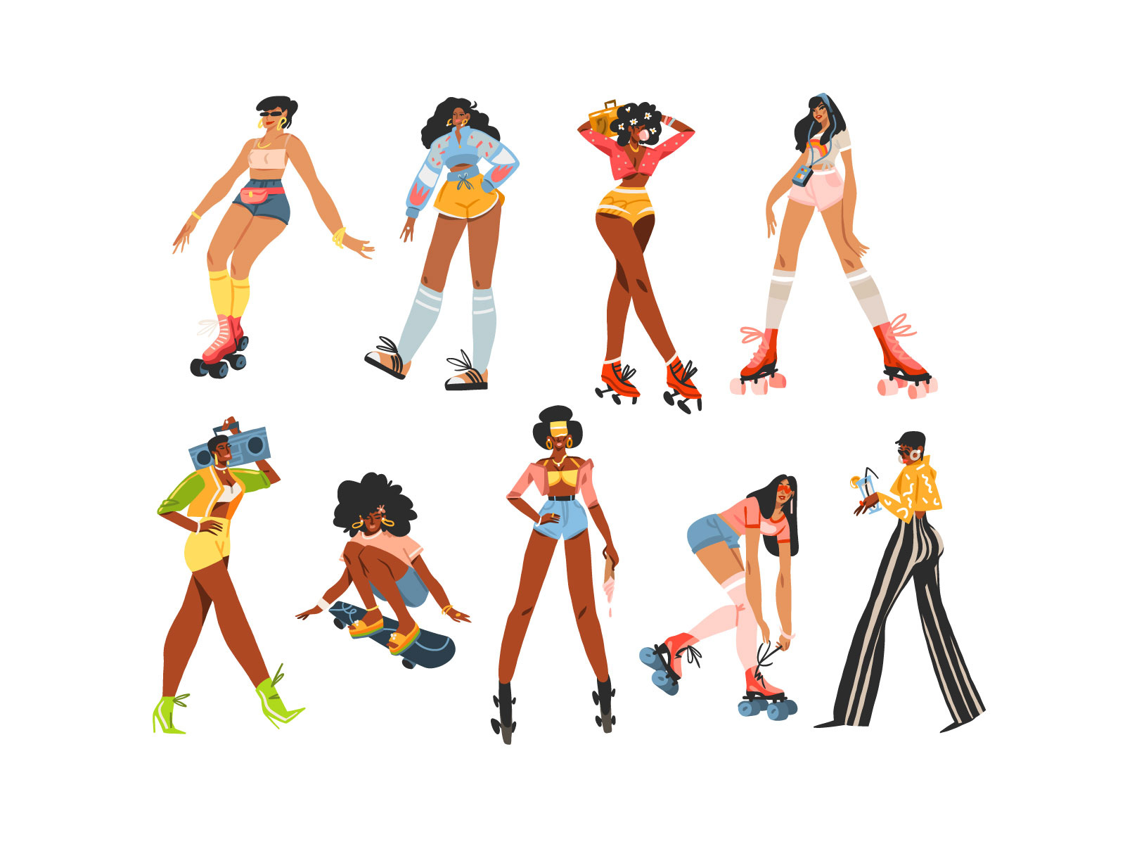 Example of Vector disco woman design