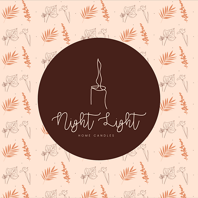 Logo for "Night Light" candles shop branding candles design graphic design illustration logo nrand design shop vector