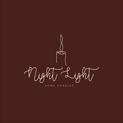 Logo for "Night Light" candles shop branding candles design graphic design illustration logo one line art shop vector