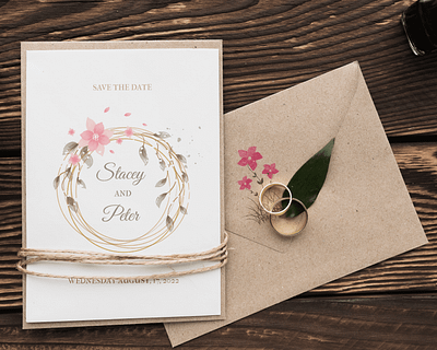 Wedding invitation, painted with watercolor brushes card design graphic design illustration invitation save the date vector watercolor wedding