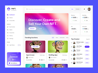 Dashboard Design dashboard design nft nft dashboard ui ui ux