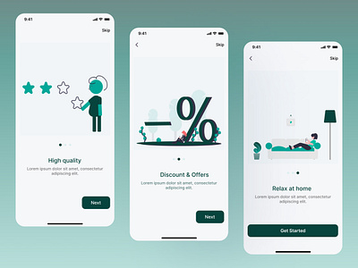 On-boarding screens (Furniture app) app design furniture mobile on boarding screens ui user interface uxui desogn