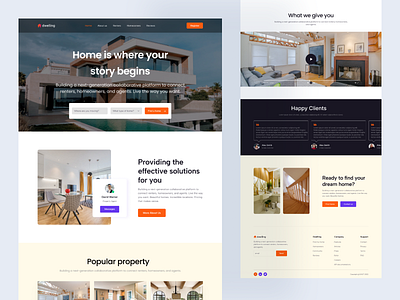 Real Estate landing page. agency buy clean housing design landing page minimal design minimalist mordern new design real estate real estate landing page real estate website rent ui ui design ui ux design ux visual designer website