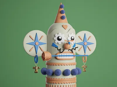 Totti Totem NFT collection 3d 3dart art artwork character circus clown gm illustration nft nftart nftcomunity