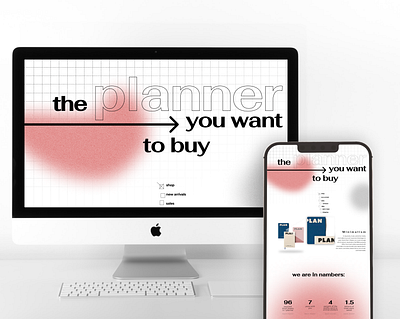 landing page for planner online shop bold branding corral figma freelance gradient grain graphic design inspiration landing planner radial ui ux vector website