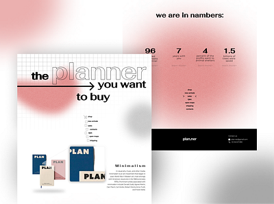 planner offline shop landing page branding coral design figma freelance gradient grain graphic design illustration logo ui ux vector