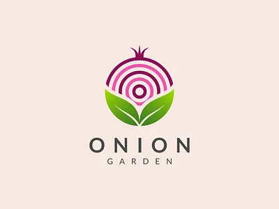 Onion Garden Logo brand identity branding brandmark concept design farm garden graphic design identity leaf logo logomark nature onion organic plant praw