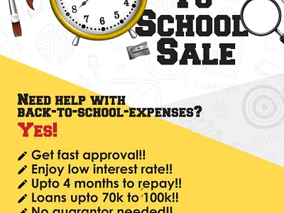 Back To School Sale Advertisement app branding design graphic design il illustration logo typography ui ux vector