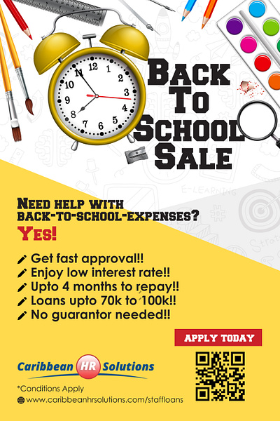 Back To School Sale Advertisement app branding design graphic design il illustration logo typography ui ux vector