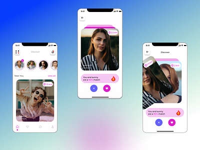 dating application app dating app design figma home screen ios ui