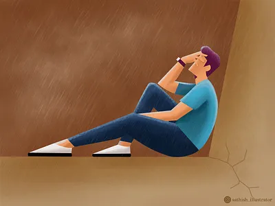 sad man branding character design flat illustration graphic design illustration logo minimal ui vector