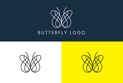 Butterfly Logo Line Art branding butterfly line art logo design fiverr graphic design illustration line art logo logo minimal logo minimalist logo modern logo ui