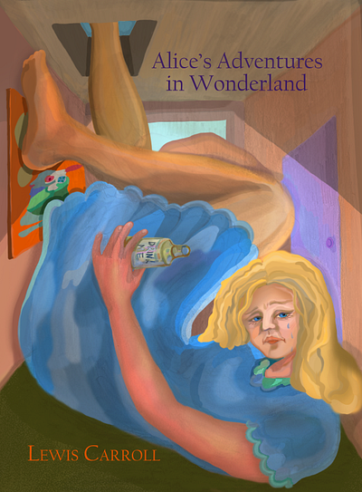 Book Cover "Alice's Adventures in Wonderland" by Lewis Carroll branding design graphic design illustration typography