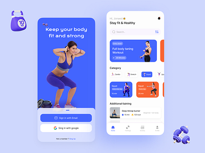 Workout App activity app clean design gym health interface ios minimal mobile mobile app sport tracker trainer training ui ui ux ux wellness workout