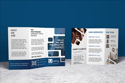 UNDING CREATIVE AGENCY TRI FOLD BROCHURE business promotion corporate creative agency print design trifold brochure